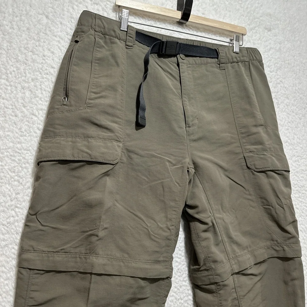 The North Face Men's Pants Size XL Brown Belted Nylon Convertible Hiking Cargo‎
